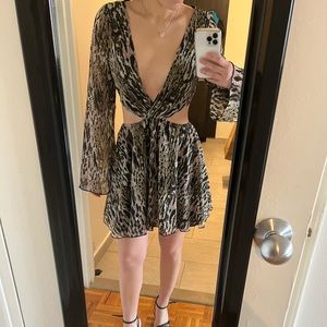 Leopard Print Cutout Dress